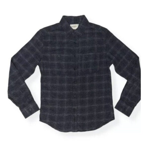 Goodfellow & Co Standard Fit Long Sleeve Flannel Button-Down Shirt Blue Men's S - Picture 1 of 3